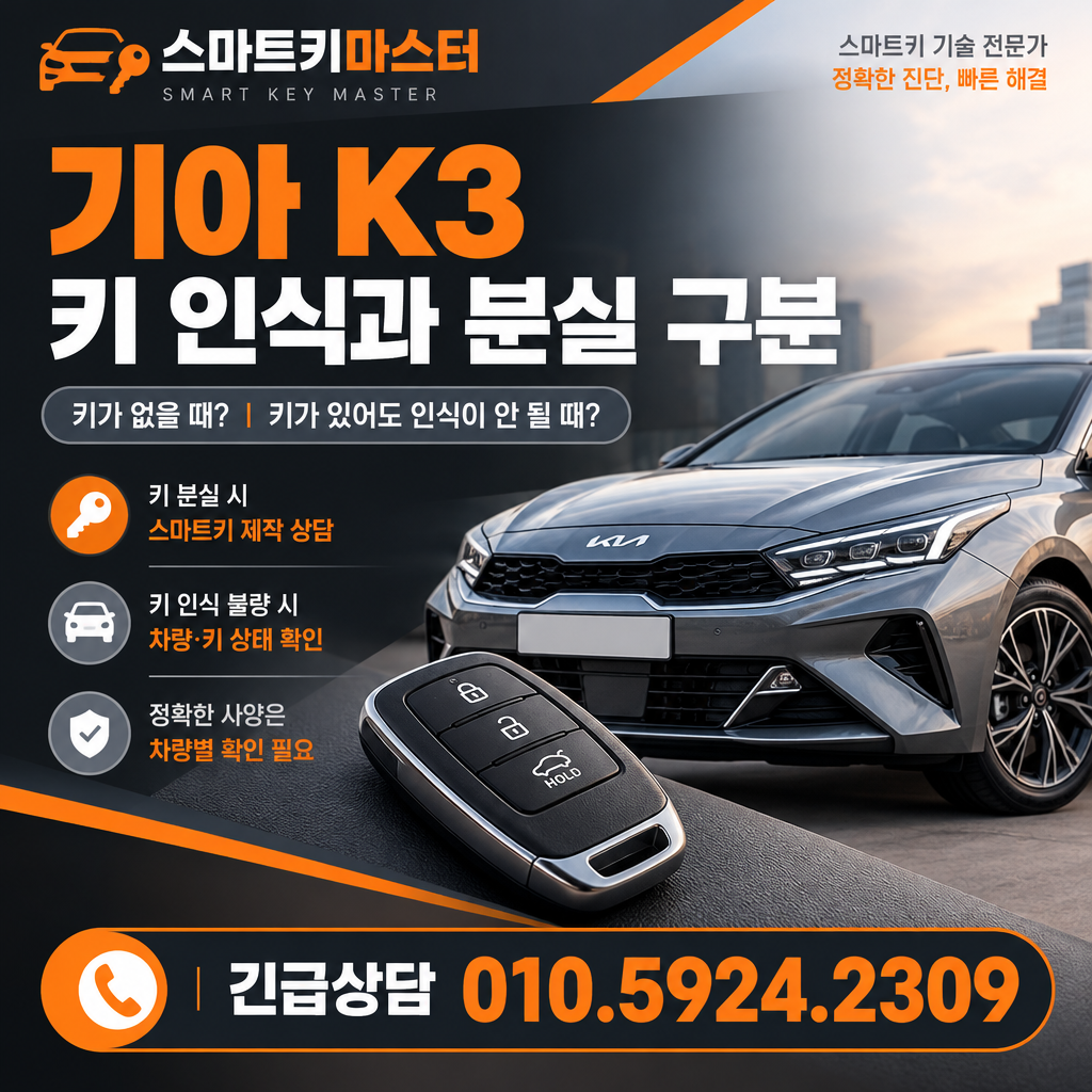 기아 K3 키 인식과 분실 구분