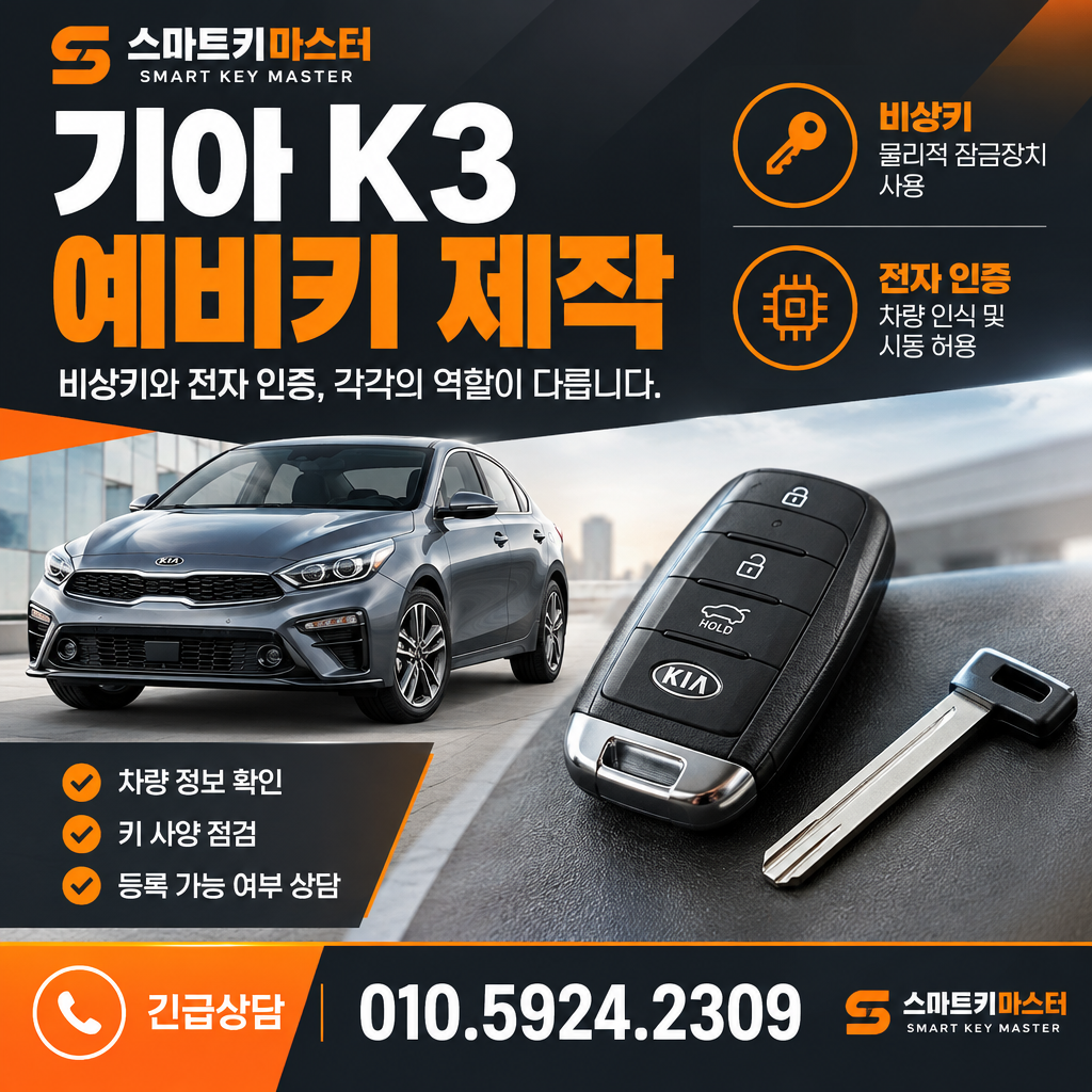 기아 K3 비상키와 전자 인증