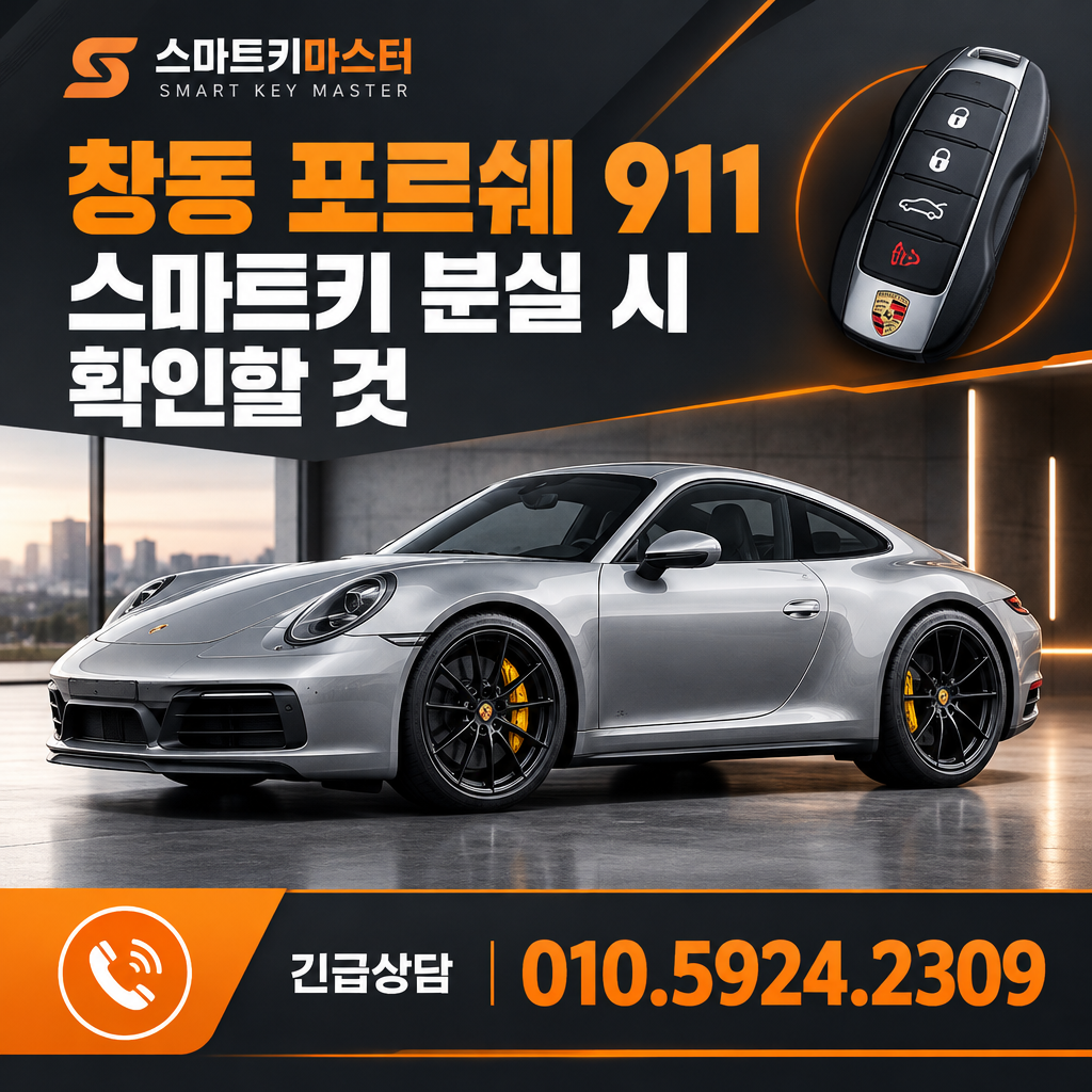 창동 포르쉐 911 스마트키 분실 시 확인할 것