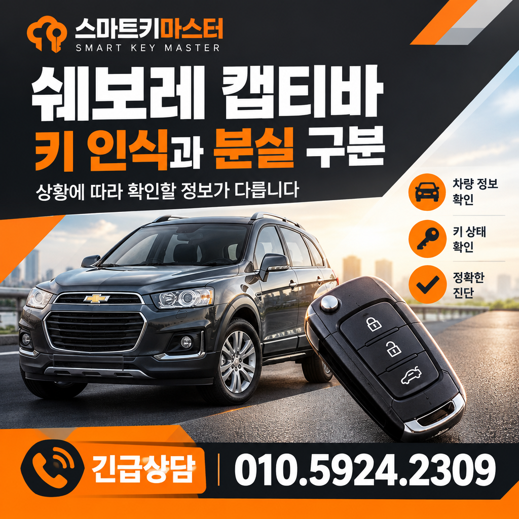 쉐보레 캡티바 키 인식과 분실 구분