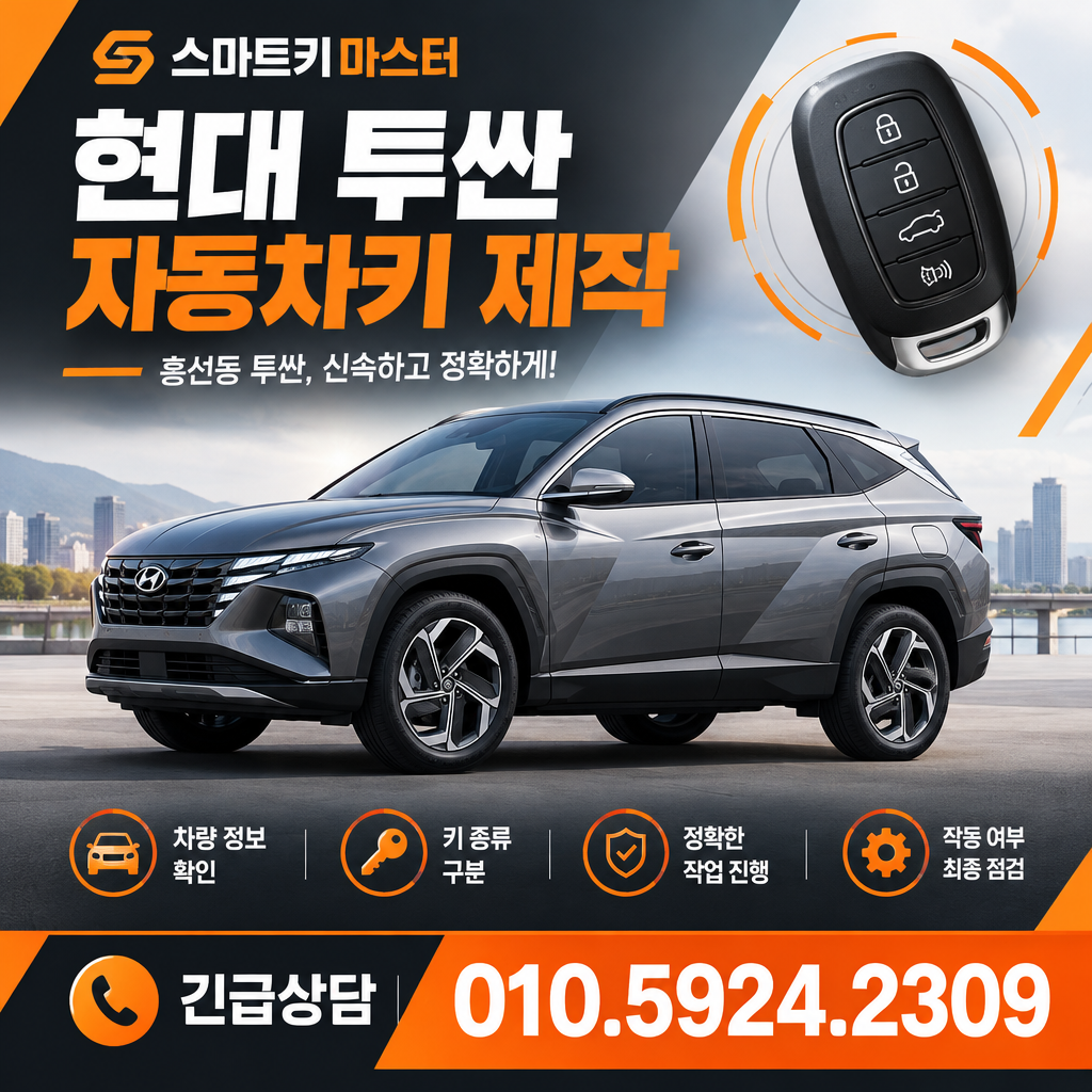 흥선동 투싼 자동차키제작
